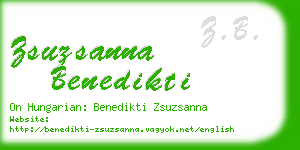 zsuzsanna benedikti business card